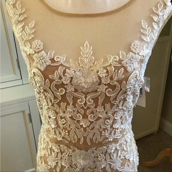 beaded wedding gown new with out tags took off to clean priced to sell asap - Picture 3 of 7